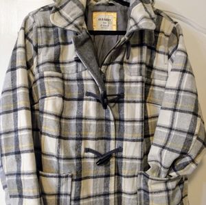 Old Navy Coat: Grey Print Jacket